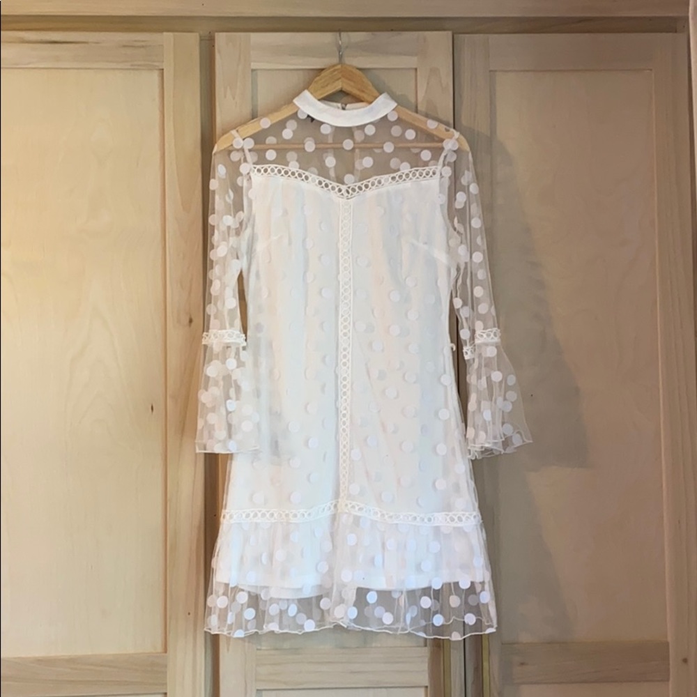 Flirty White Polka Dot Dress